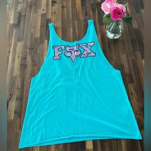 Fox Racing brand teal low back/sides sexy tank top